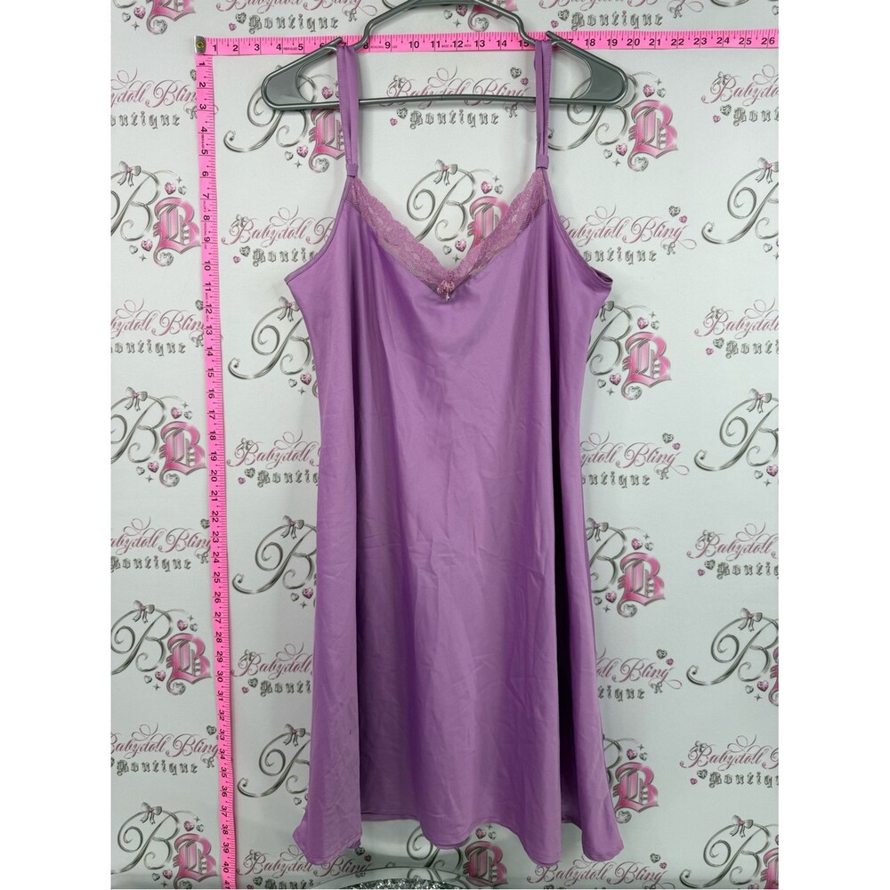 Jessica dress Lacie lace floral bow ribbon Lavender Lace-Trim Slip Chemise